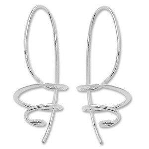 Sterling Silver Spiral Wire Drop Earrings