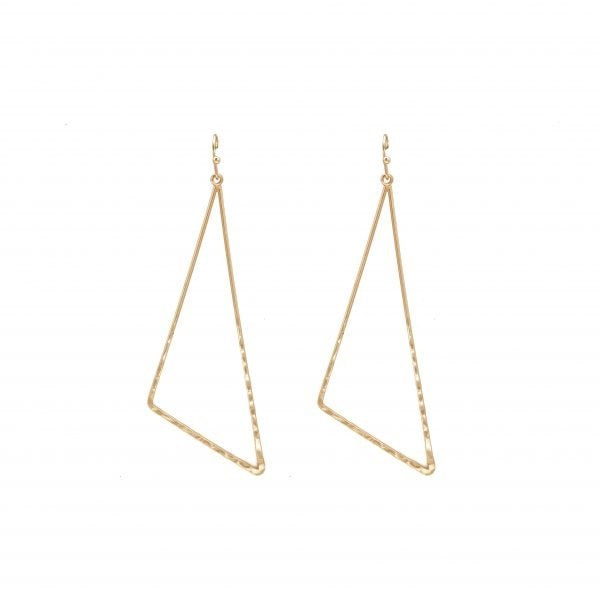 Gold Pulled Triangle Earrings