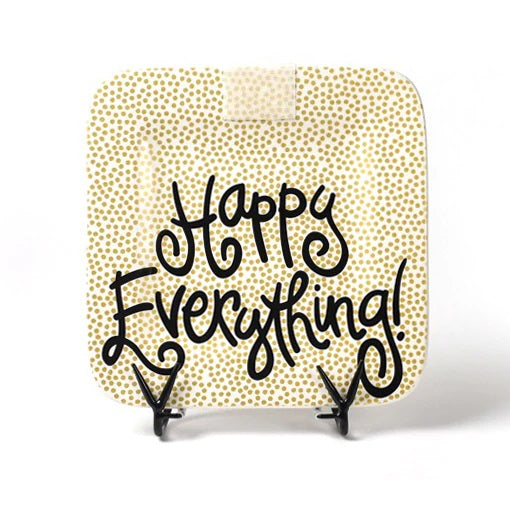 Gold Small Dot Mini Happy Everything! Square Platter