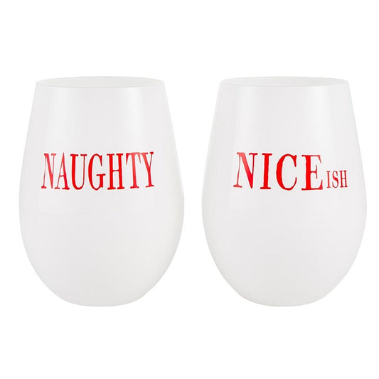 Naughty & Niceish Wine Glass Set