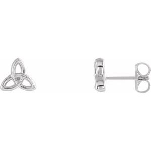 Sterling Silver Celtic-Inspired Trinity Earrings