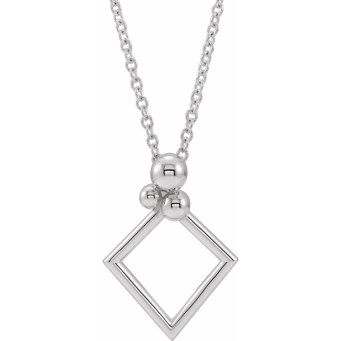 Sterling Silver Geometric 16-18" Necklace