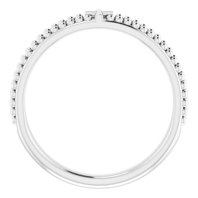 Sterling Silver Milgrain Stackable Cross Ring
