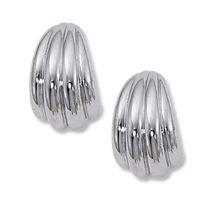 Sterling Silver Small 4 Ribs Earrings