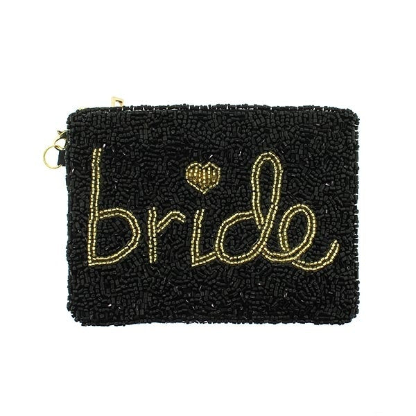 Black Beaded Bride Coin Pouch