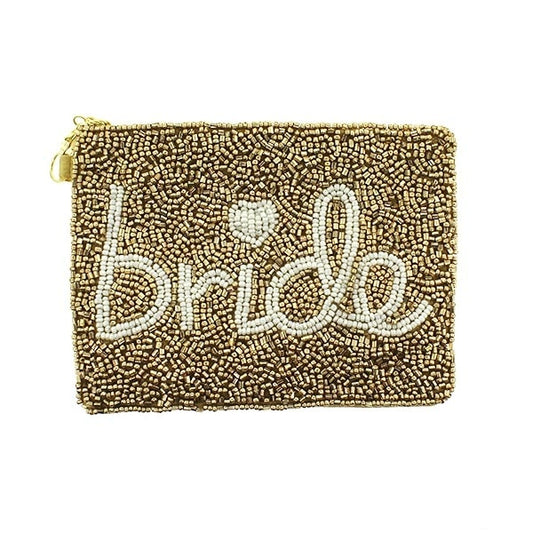 Gold Beaded Bride Coin Pouch