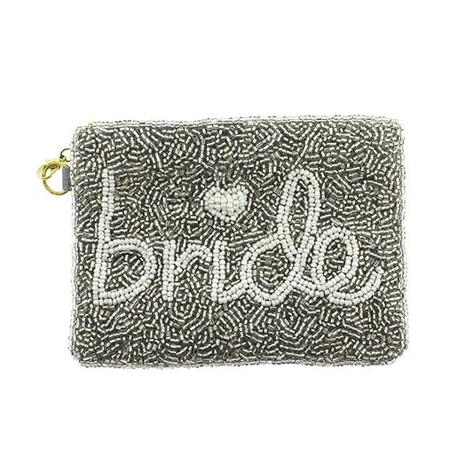 Silver Beaded Bride Coin Pouch