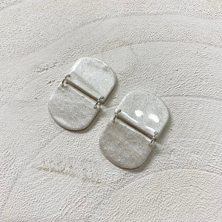 Silver Shimmer Small Stud Dangle Earrings